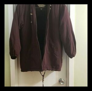 Current Wine Color Utility Jacket with Silver Zipper
